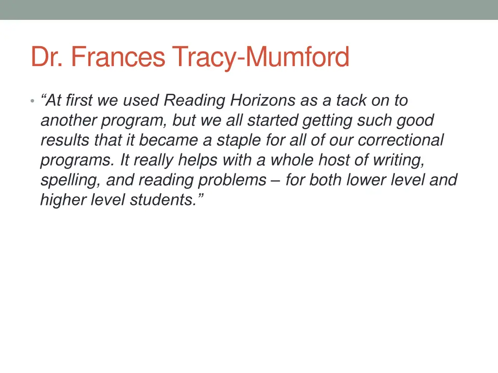 dr frances tracy mumford