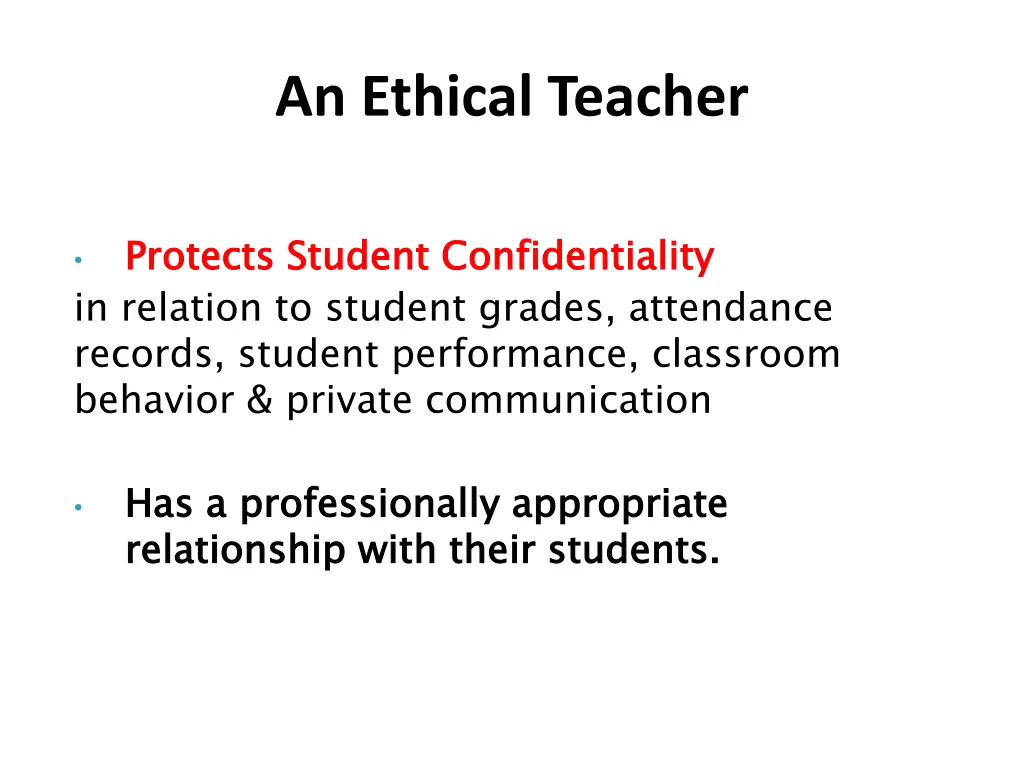 an ethical teacher