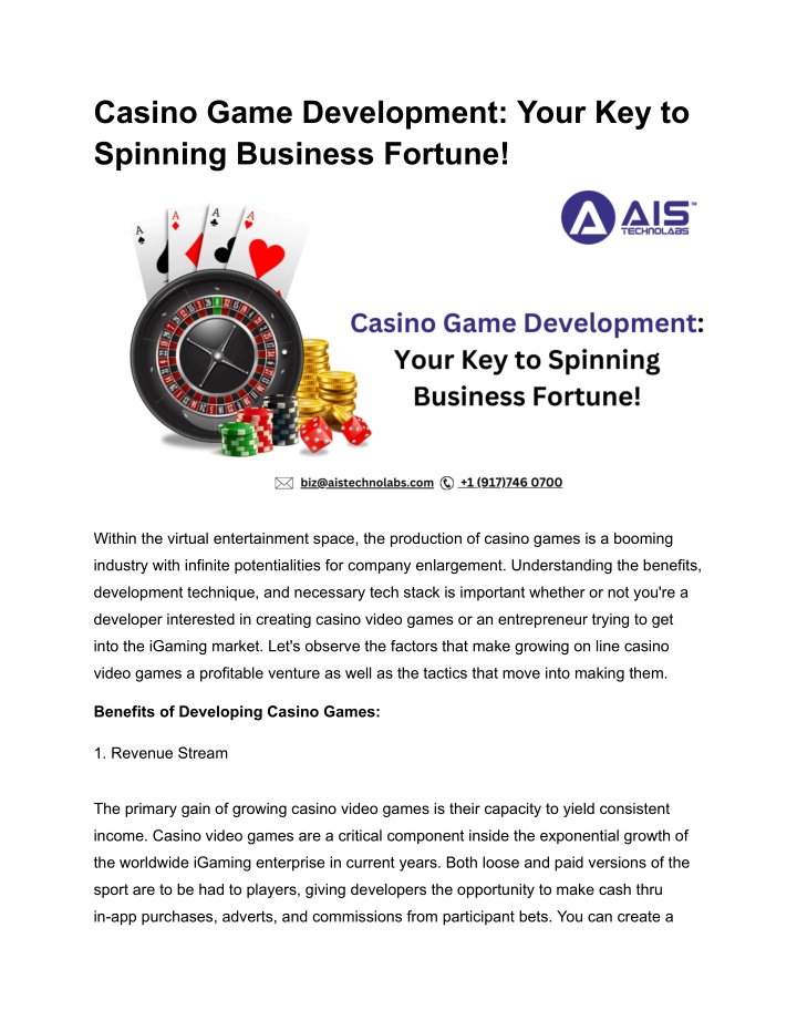 casino game development your key to spinning