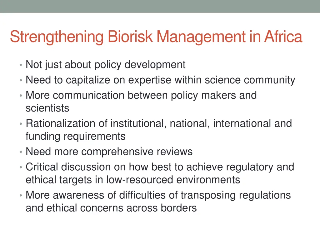 strengthening biorisk management in africa