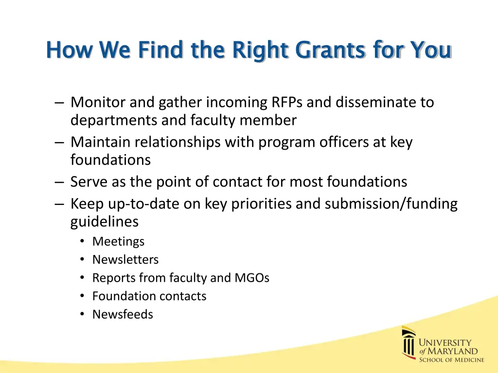 how we find the right grants for you