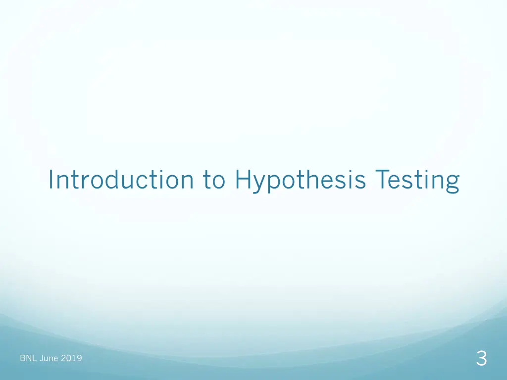 introduction to hypothesis testing