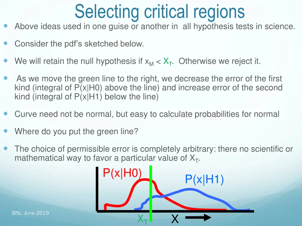 selecting critical regions above ideas used 1