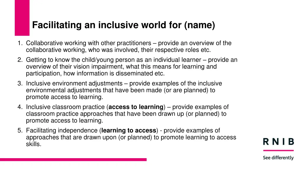 facilitating an inclusive world for name