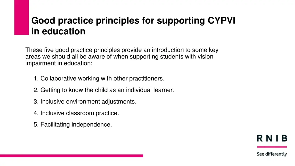 good practice principles for supporting cypvi