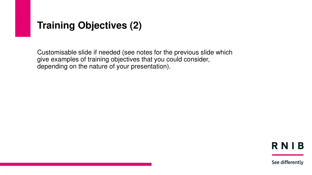 training objectives 2