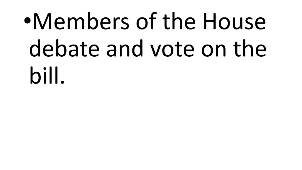 members of the house debate and vote on the bill