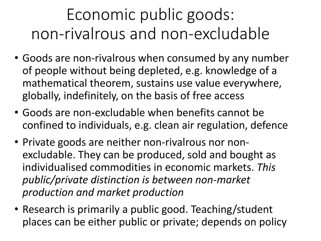 economic public goods non rivalrous