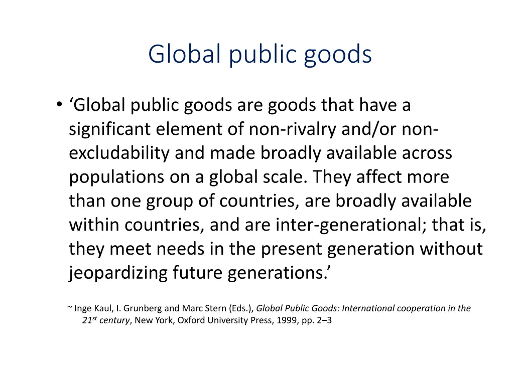 global public goods