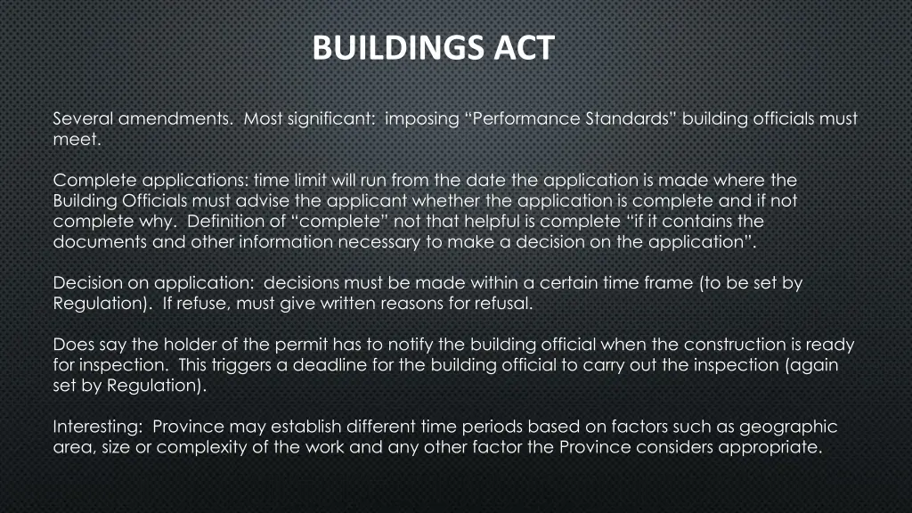 buildings act