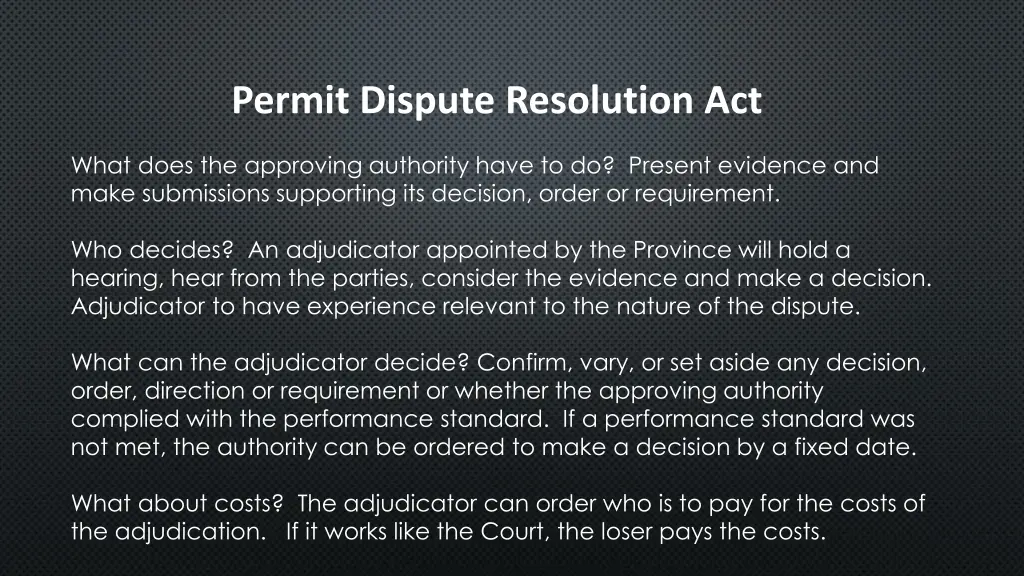 permit dispute resolution act 2