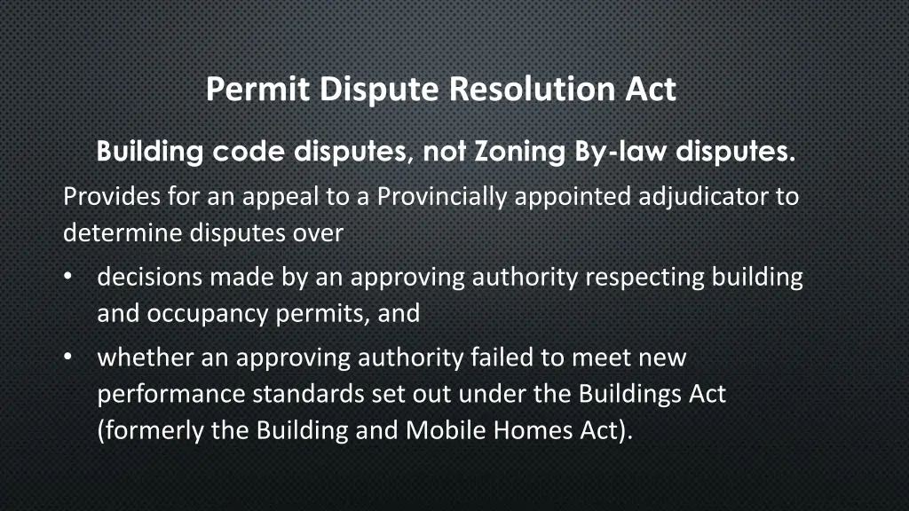 permit dispute resolution act