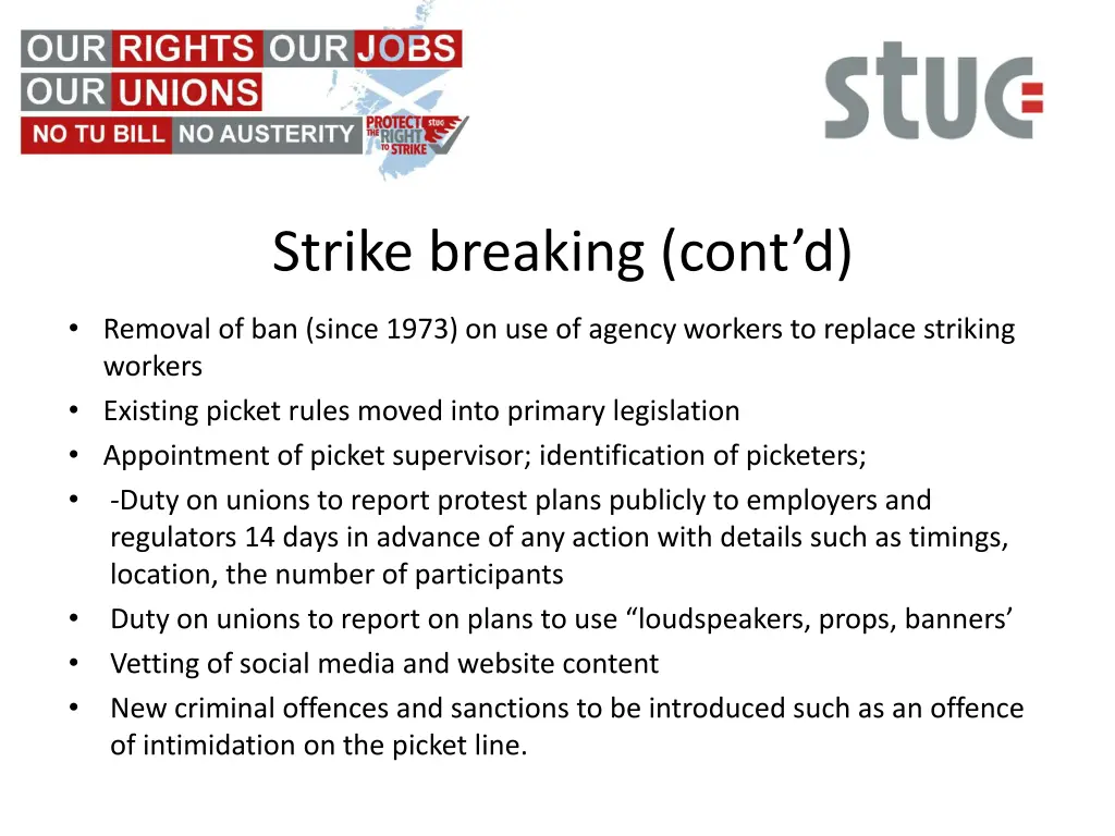 strike breaking cont d