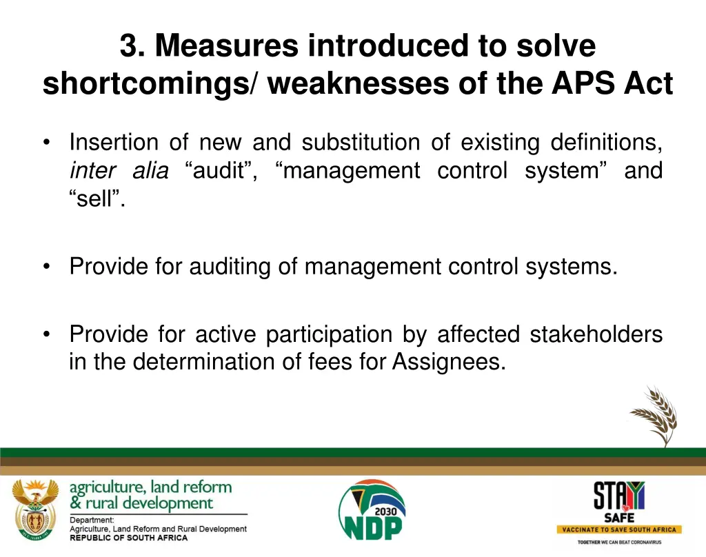 3 measures introduced to solve shortcomings