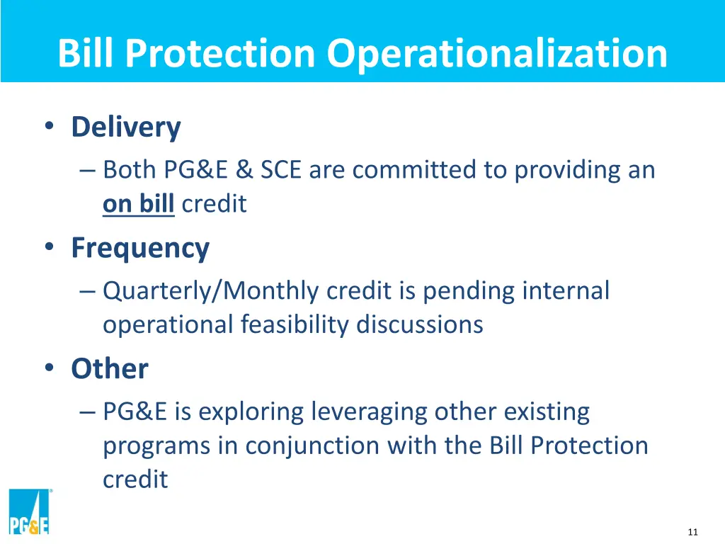 bill protection operationalization