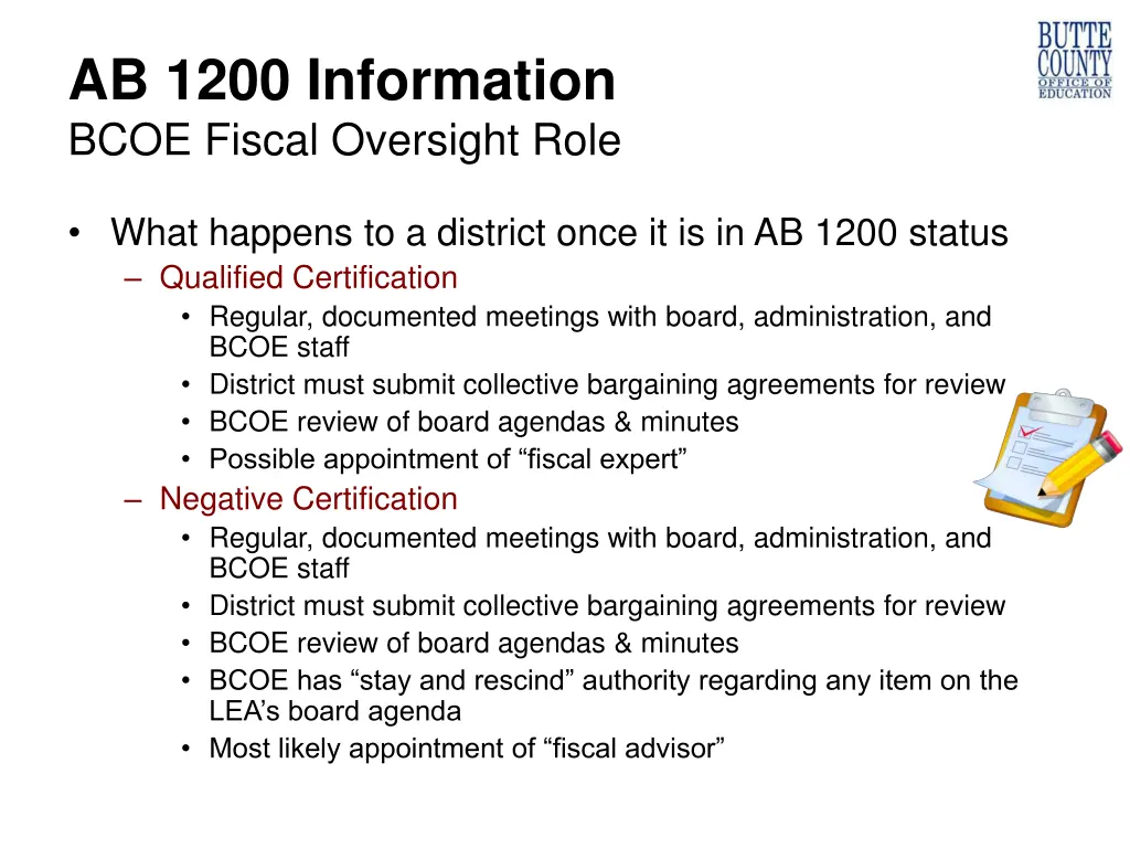 ab 1200 information bcoe fiscal oversight role 8