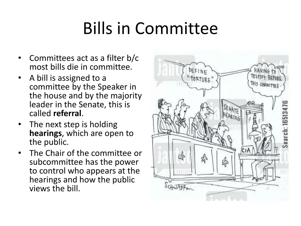 bills in committee