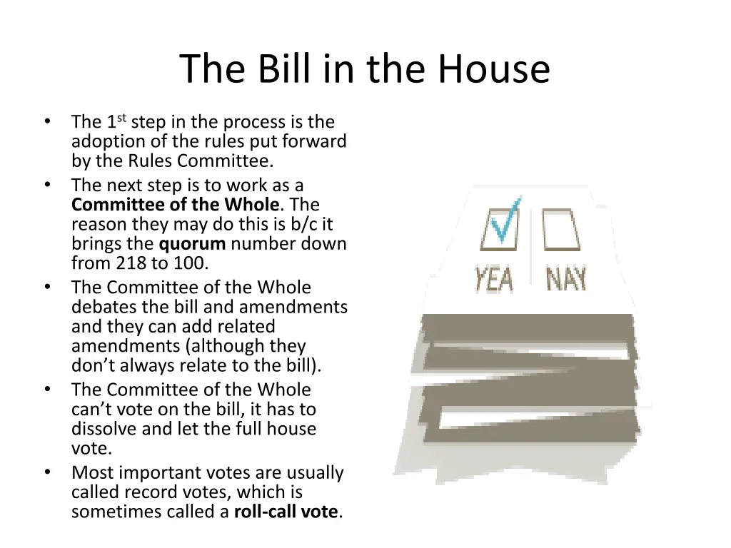 the bill in the house