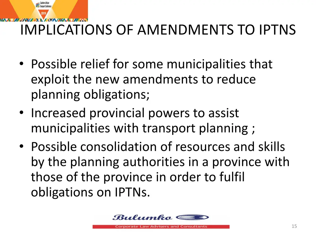 implications of amendments to iptns 2