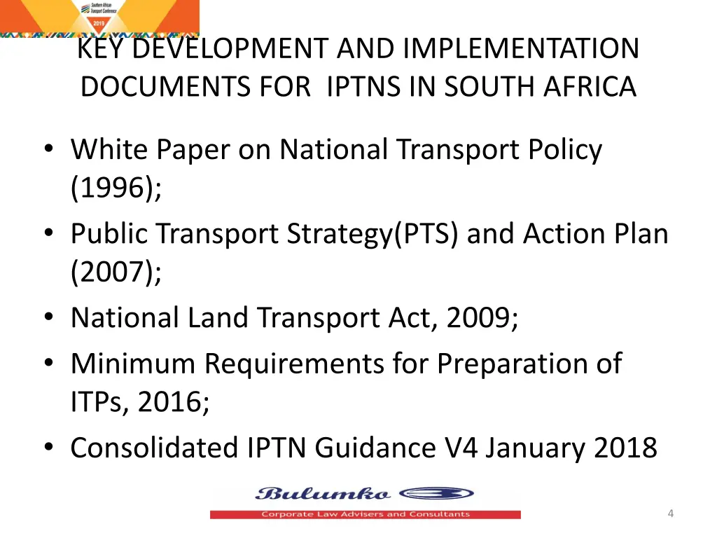 key development and implementation documents