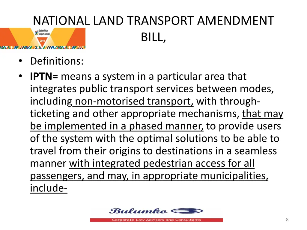 national land transport amendment bill