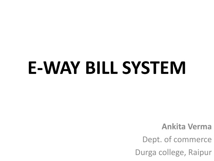 e way bill system