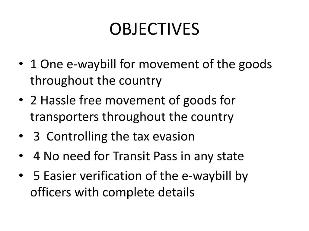 objectives