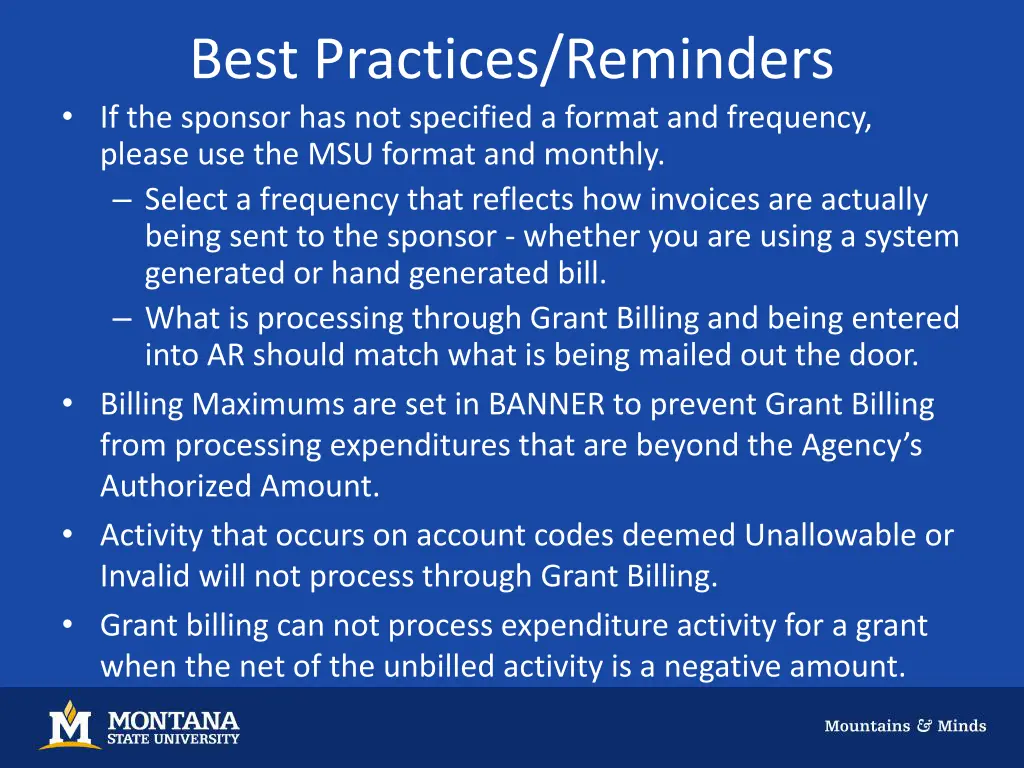 best practices reminders if the sponsor