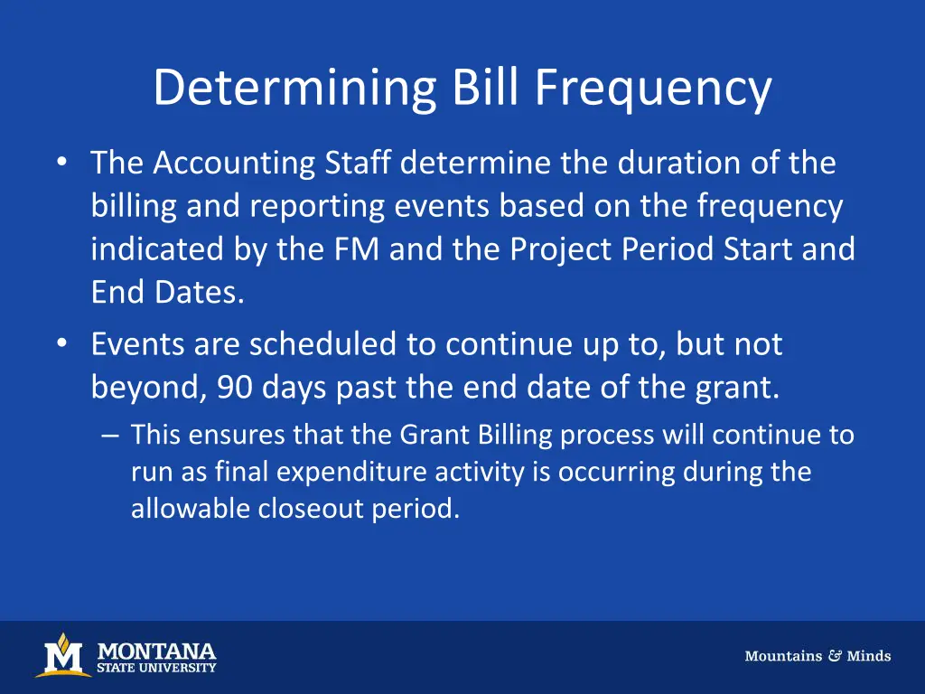 determining bill frequency 1