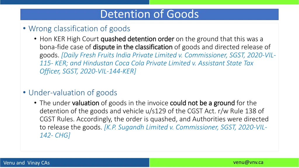 detention of goods