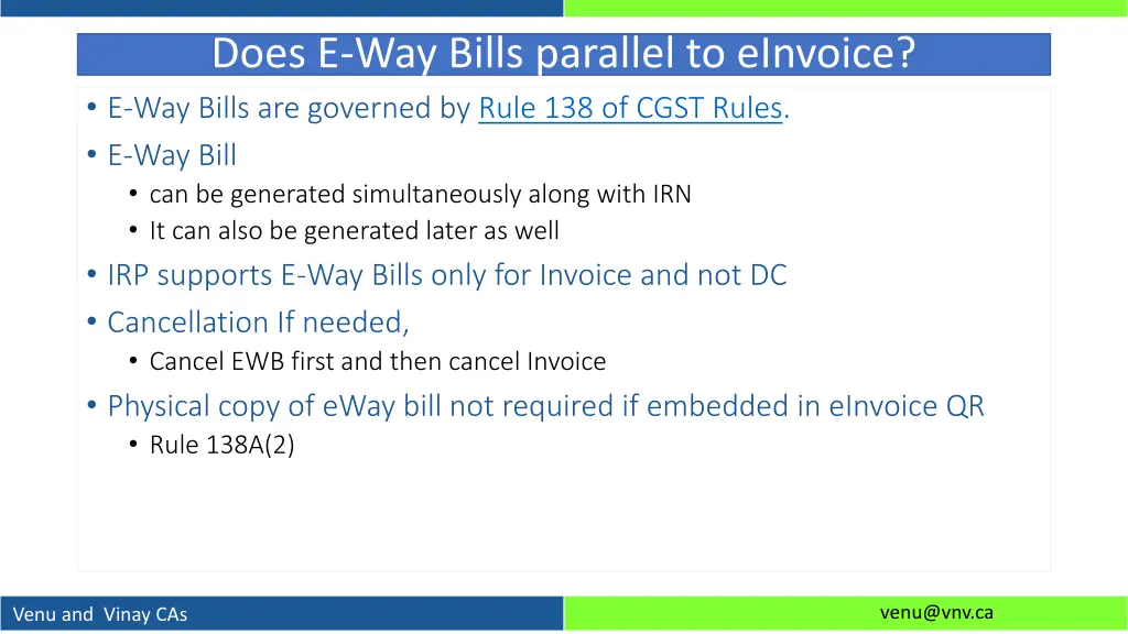 does e way bills parallel to einvoice e way bills