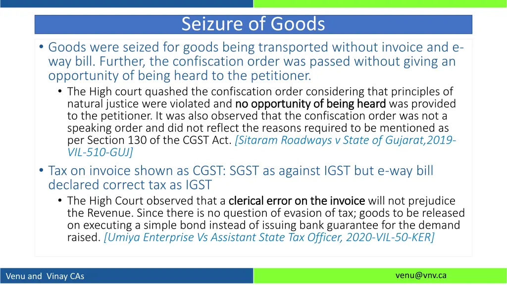 seizure of goods