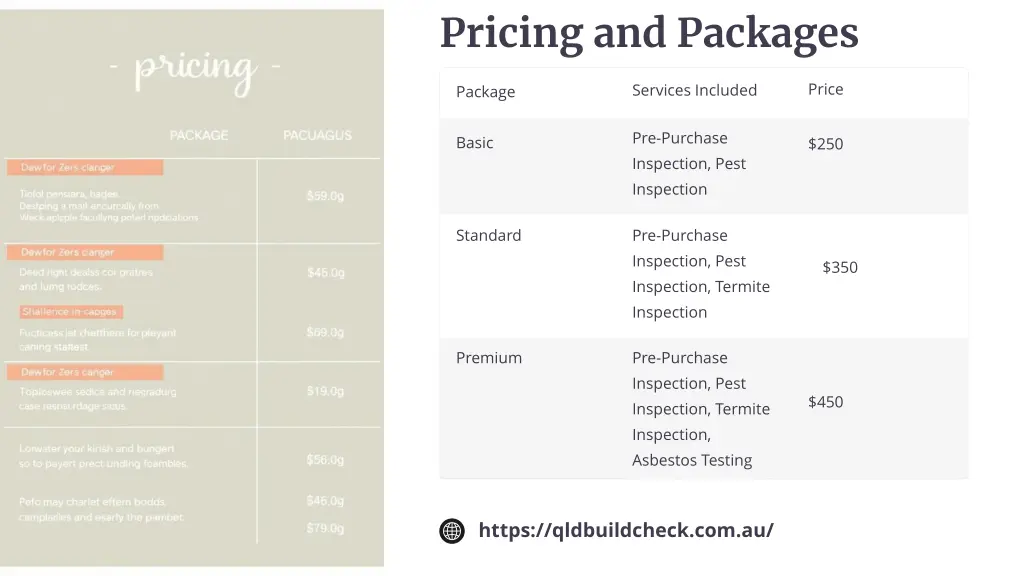 pricing and packages