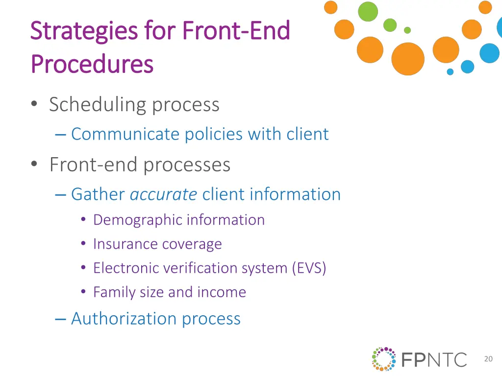 strategies for front strategies for front