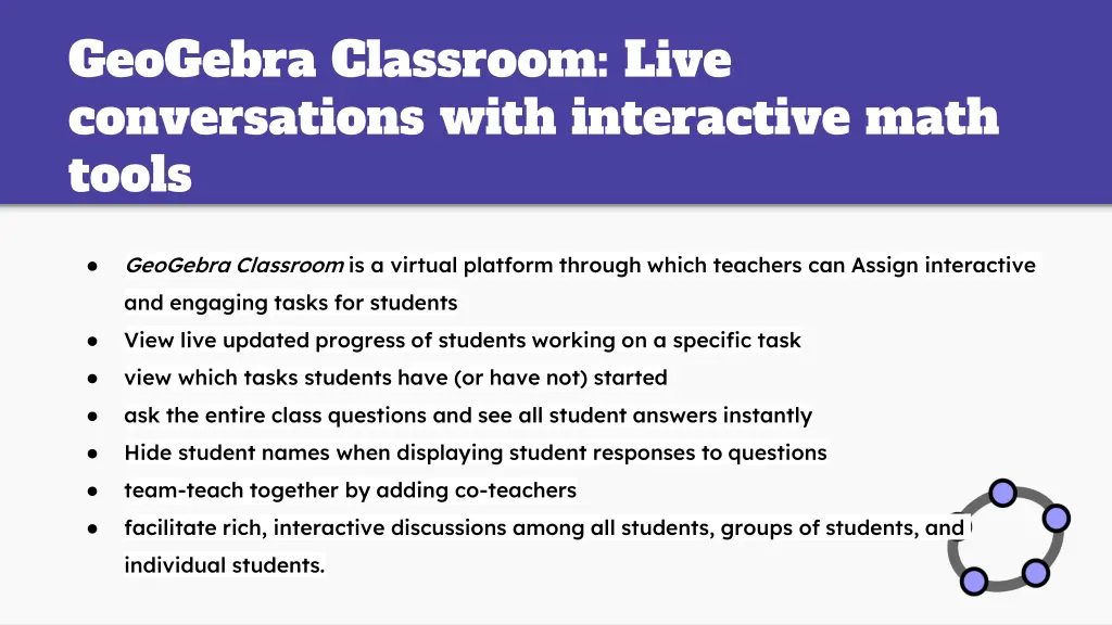 geogebra classroom live conversations with