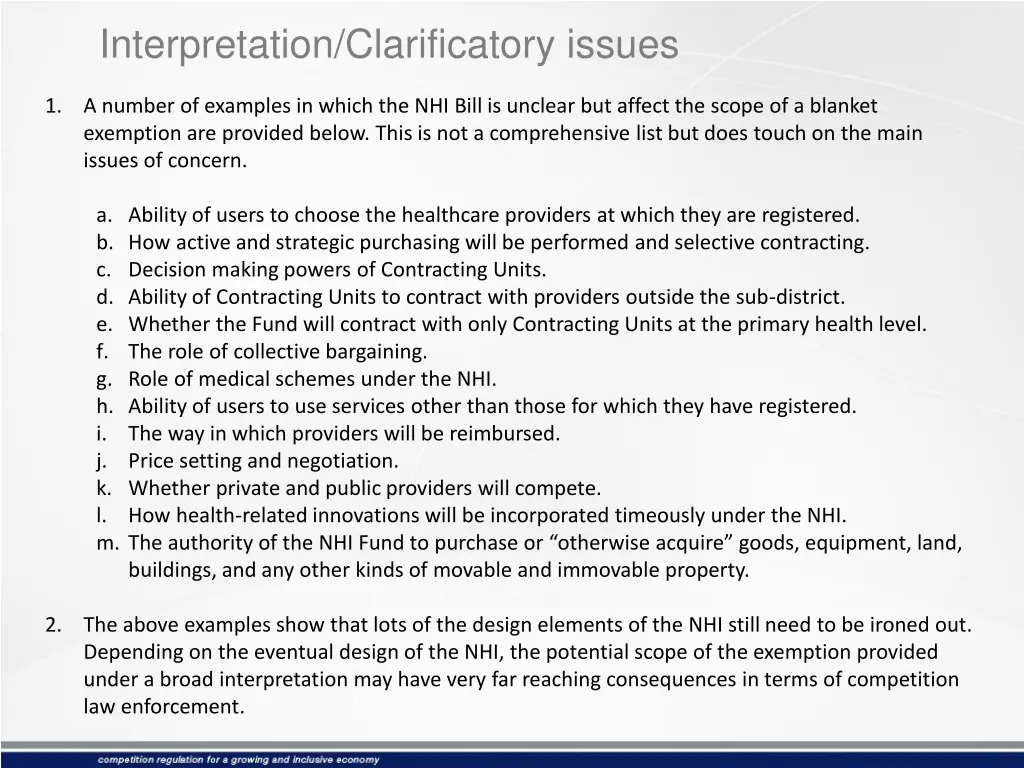 interpretation clarificatory issues