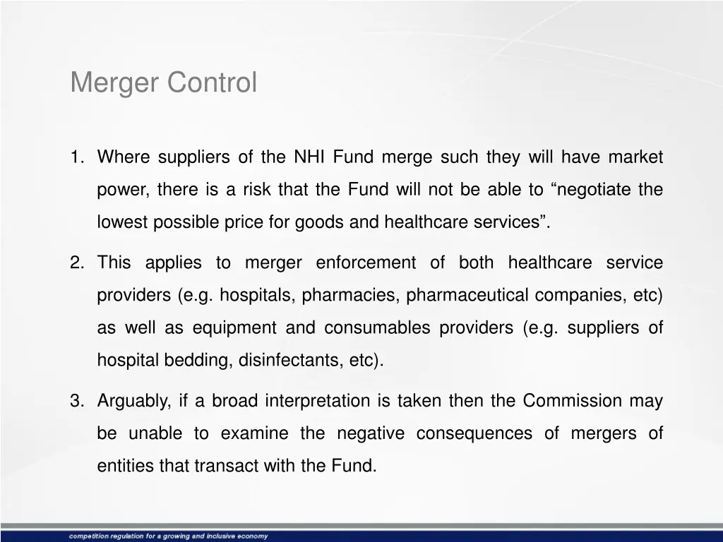 merger control