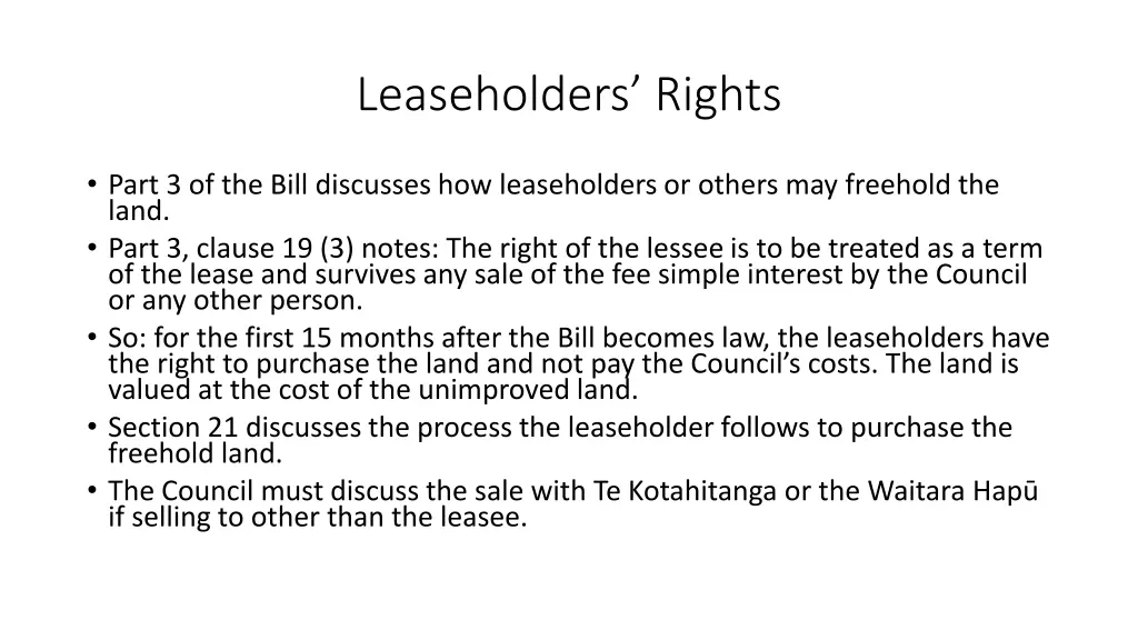 leaseholders rights