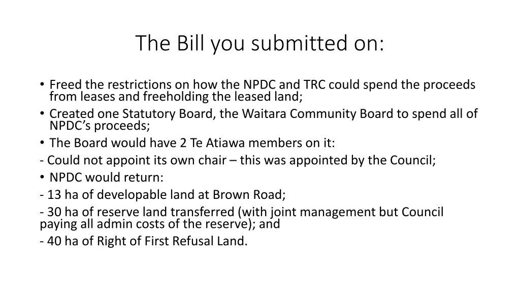 the bill you submitted on