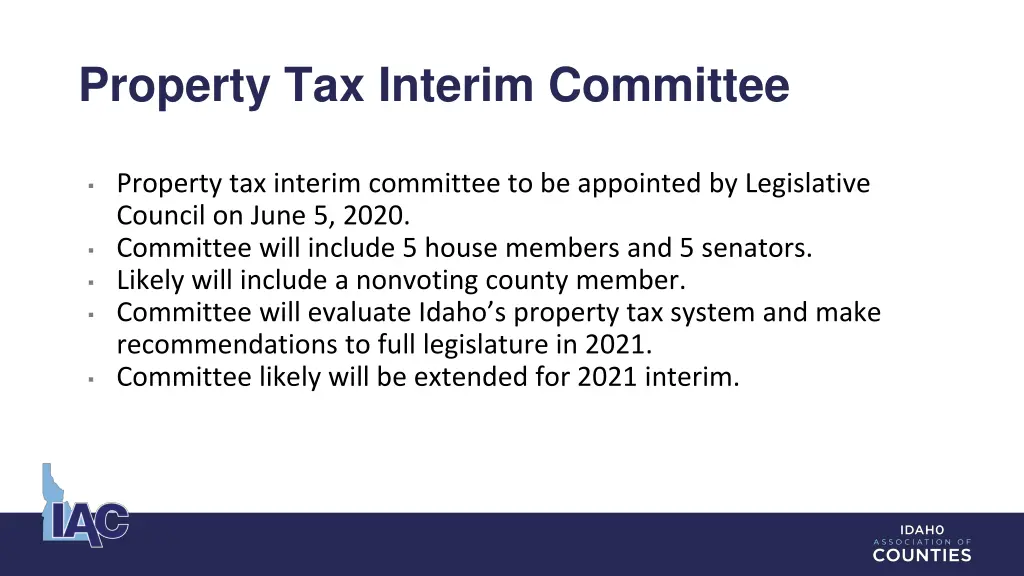 property tax interim committee