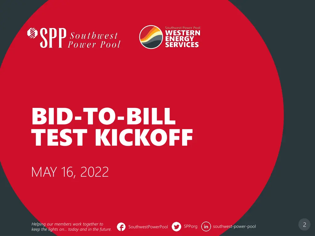 bid to bill test kickoff