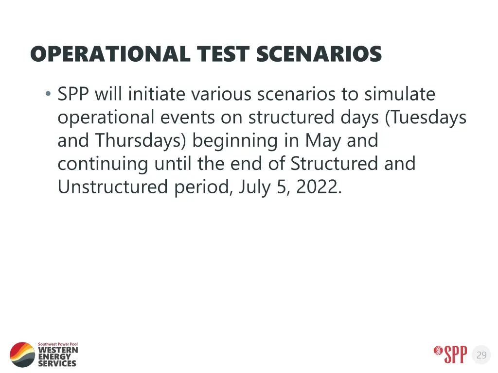 operational test scenarios