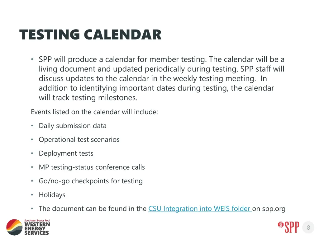 testing calendar 1