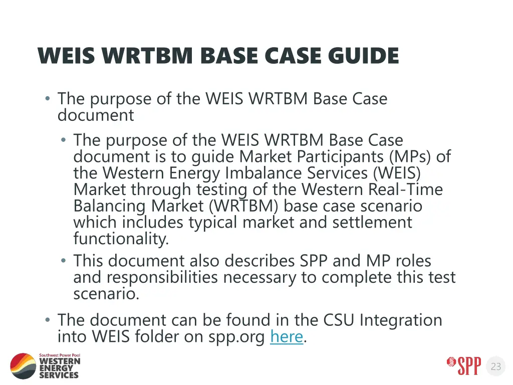 weis wrtbm base case guide