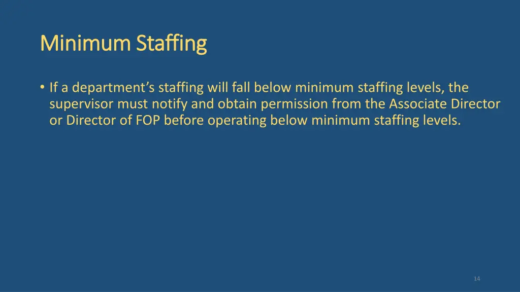 minimum staffing minimum staffing