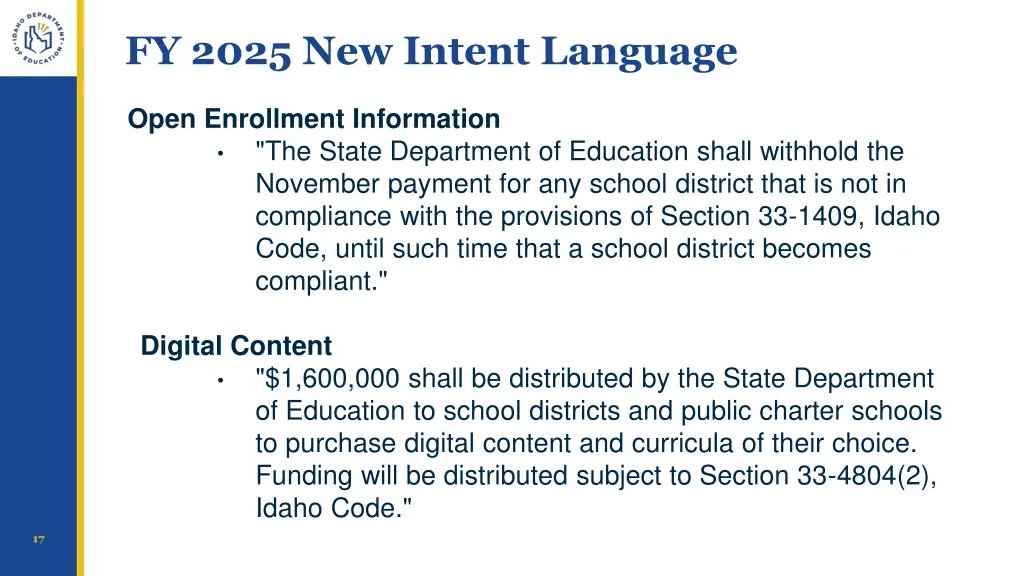 fy 2025 new intent language