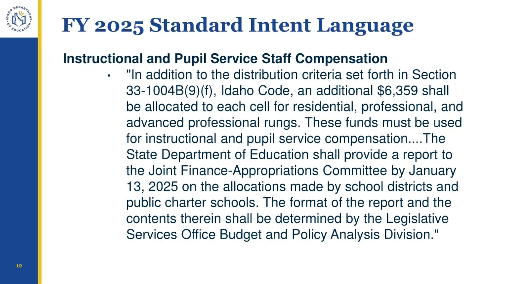 fy 2025 standard intent language 1