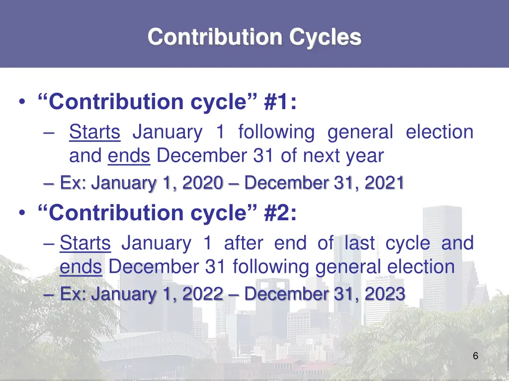 contribution cycles