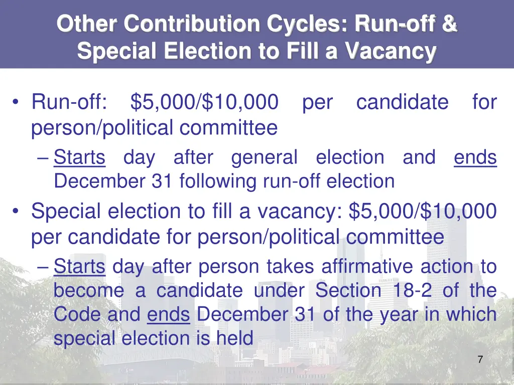 other contribution cycles run off special