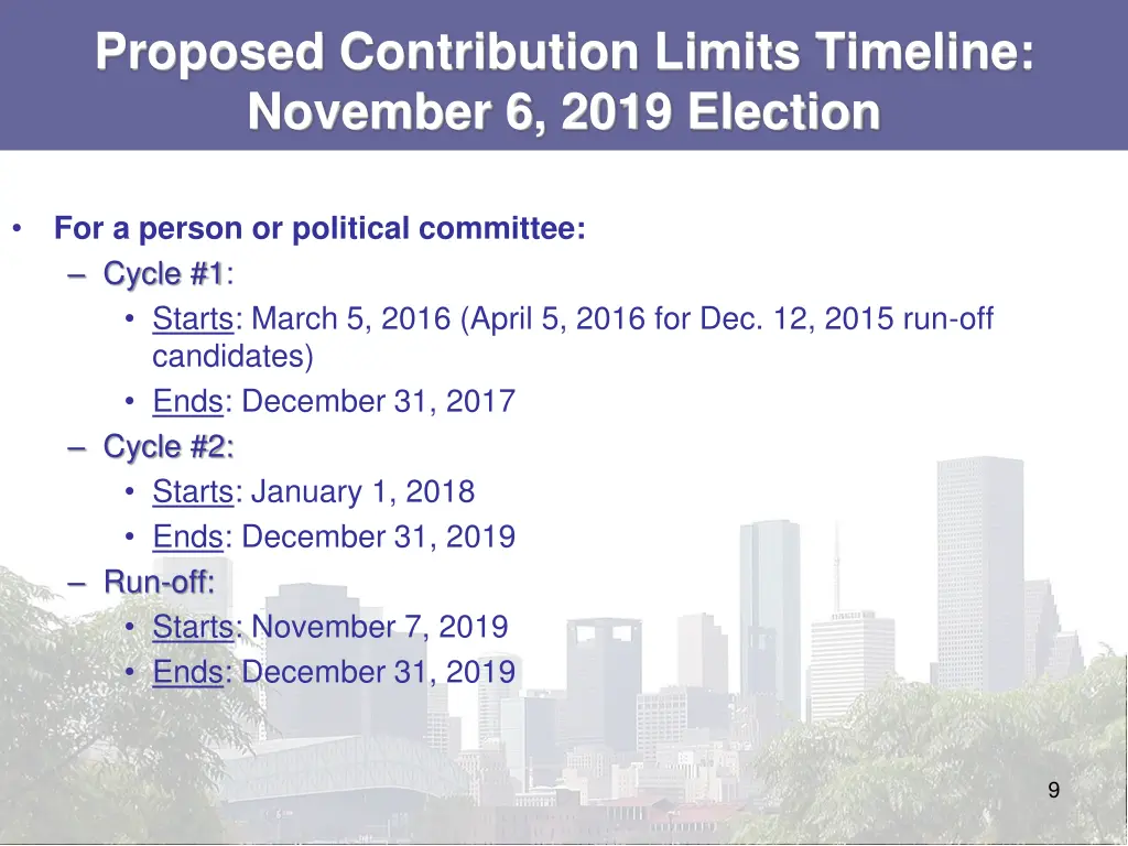 proposed contribution limits timeline november